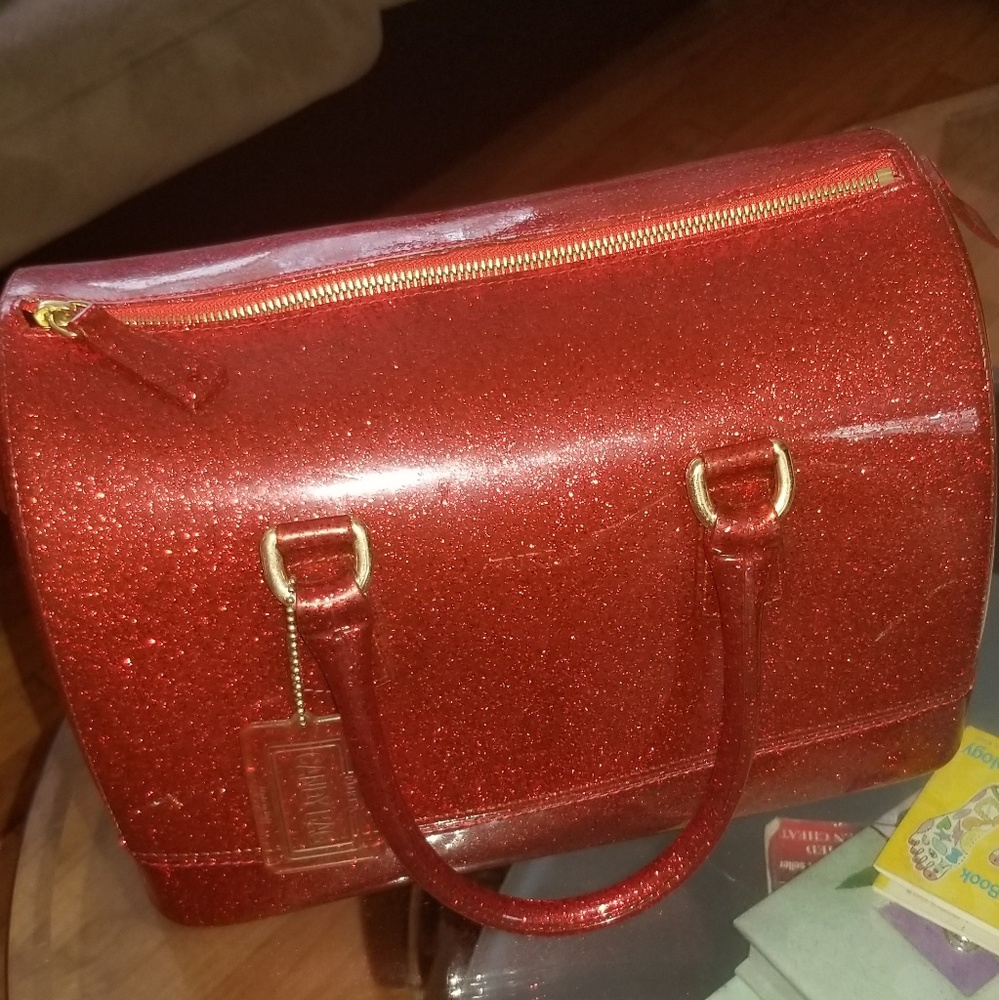 AUTHENTIC Red Furla "Candy Bag" Tote Bag